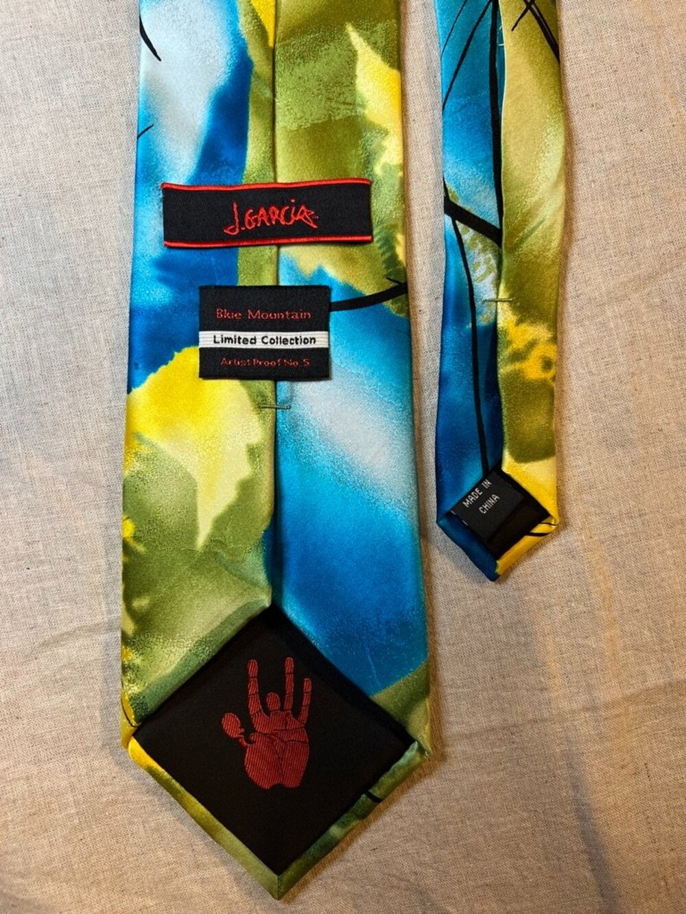 Jerry Garcia Blue Mountain Artist Proof No 5 Silk Tie Abstract Grateful Dead - Picture 3 of 6
